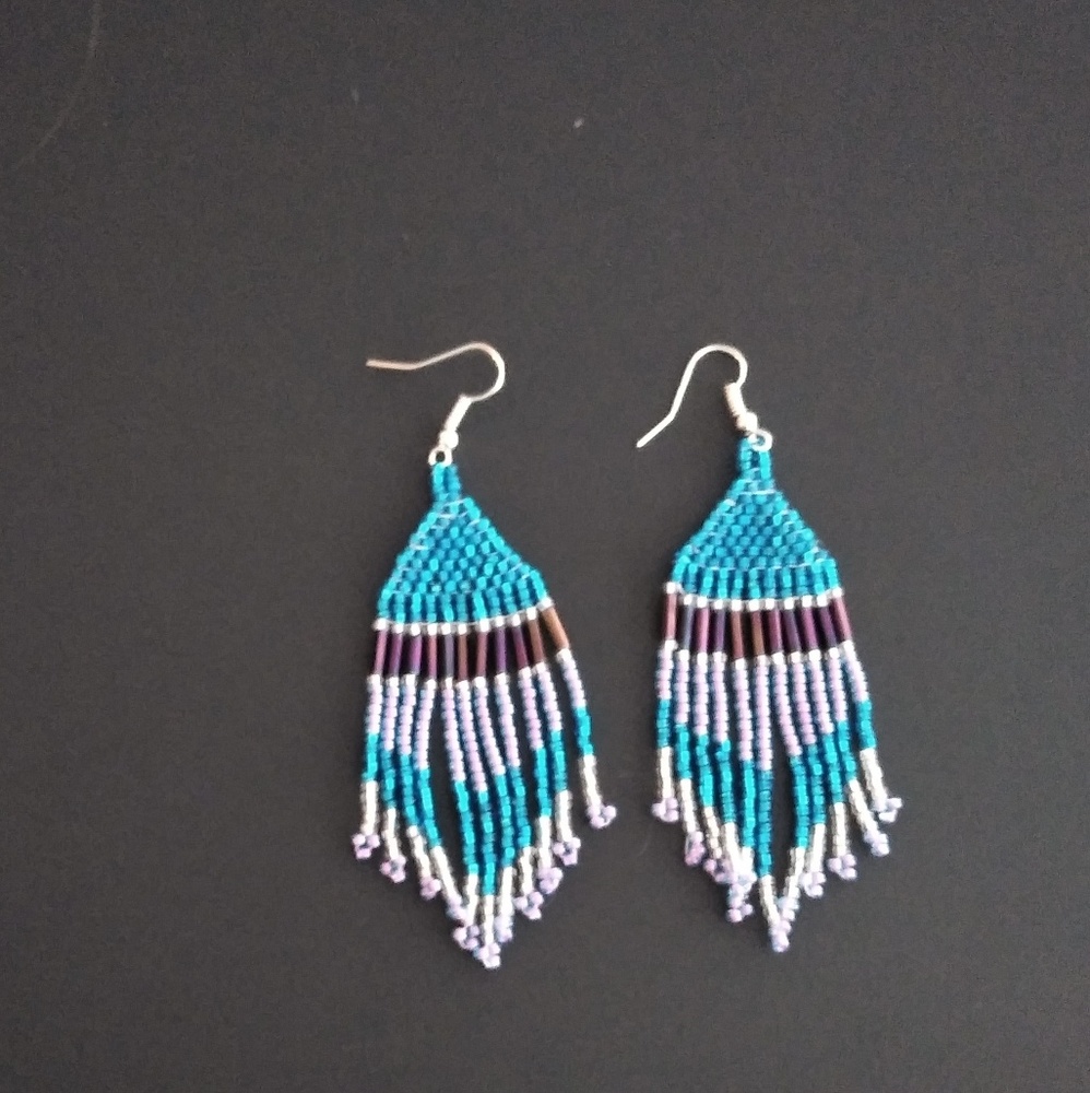 Bead woven earrings